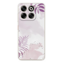 Чехол с цветочным принтом на Нубия В70 (Фиолетовые листья)