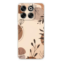 Чехол с цветочным принтом на Нубия В70 (Коричневые цветы)