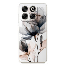 Чехол с цветочным принтом на Нубия В70 (Цветы на белом)