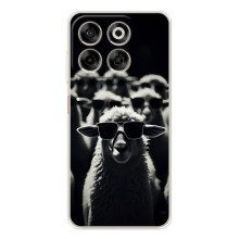 Чехол с принтом стильные животные для Нубия В70 (Овечка в очках)