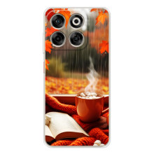 Чехол с уникальным дизайном «Осень с кофе» для ZTE Nubia V70 – Кофе и дождь
