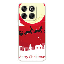 Рождественские Чехлы для ZTE Nubia V70 (VPrint) (Санта с оленями)