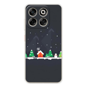 Силиконовый бампер на рождество для ZTE Nubia V70 (Город зимний)