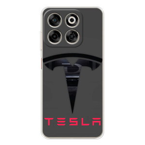 Силиконовый бампер с картинкой машины на ZTE Nubia V70 – Logo TESLA
