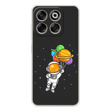 Силиконовый Чехол с принтом "Космонавты" на ZTE Nubia V70 – Космонавт с шариками