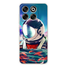 Силиконовый Чехол с принтом "Космонавты" на ZTE Nubia V70 – Космонавт в воде