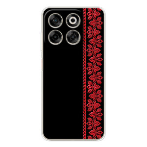 Силиконовый Чехол на ZTE Nubia V70 (Красная Вышиванка)