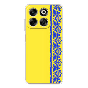 Силиконовый Чехол на ZTE Nubia V70 (Вышиванка на желтом)