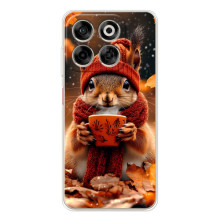 Друкований чохол 'Звірята з кавою' для ZTE Nubia V70 – Білка з кавою