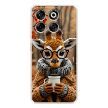 Друкований чохол 'Звірята з кавою' для ZTE Nubia V70 – Жираф з кавою