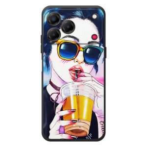 Чехол с картинкой Модные Девчонки ZTE Nubia V80 Design (Девушка с коктейлем)
