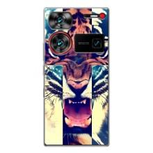 Чохли з зображенням різних тварин на ZTE Nubia Z60 Ultra (Яскравий Тигр)