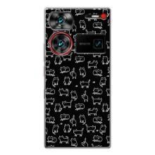 Чохол на тематику: Коти для ZTE Nubia Z60 Ultra – Котики на чорному