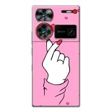 Чехол с принтом для ZTE Nubia Z60 Ultra (AlphaPrint - Знак сердечка)
