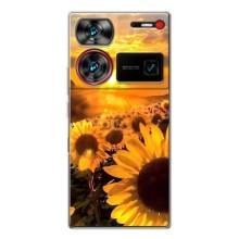 Чехол с Цветами для ZTE Nubia Z60 Ultra (поле подсолнухов)