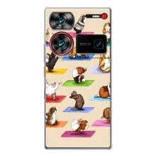 Чехол с Прикольным принтом на ZTE Nubia Z60 Ultra – Ёга свинок