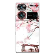 Чехол с принтом САКУРЫ на ZTE Nubia Z60 Ultra – Чайная церемония