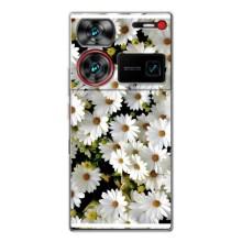Чохол з ромашками на ZTE Nubia Z60 Ultra – Рамка в ромашках