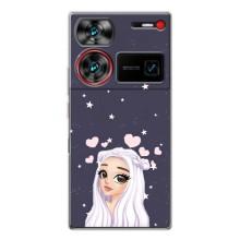 Чехол Стильные девушки на ZTE Nubia Z60 Ultra – Девушка и сердечки