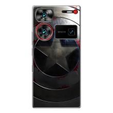 Чехол с Щитом Капитана Америки на ZTE Nubia Z60 Ultra – Ретро Щит Капитана