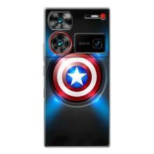 Чехол с Щитом Капитана Америки на ZTE Nubia Z60 Ultra – Яркий Щит Капитана