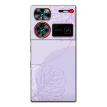 Чехол цветочный дизайн для ZTE Nubia Z60 Ultra – Монстера фиолетовая