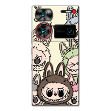 Чехол с Лабубу на ZTE Nubia Z60 Ultra (Коллаж Лабубу)