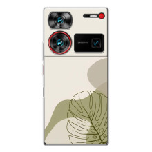 Силконовий чохол з принтом в квітах на ZTE Nubia Z60 Ultra – Монстера зелена