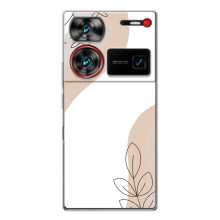 Силконовий чохол з принтом в квітах на ZTE Nubia Z60 Ultra – Нюдовий дизайн