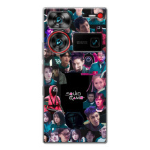 Чохол Гра в кальмара для ZTE Nubia Z60 Ultra – Колаж гра кальмара