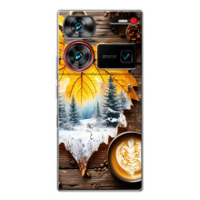 Чохол з унікальним дизайном 'Осінь з кавою' для ZTE Nubia Z60 Ultra – Осінньо-зимове кава