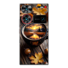 Чохол з унікальним дизайном 'Осінь з кавою' для ZTE Nubia Z60 Ultra – Темна кава