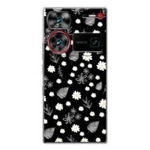 Чехлы с тематикой "ЦВЕТЫ" на ZTE Nubia Z60 Ultra (цветение на чорном)