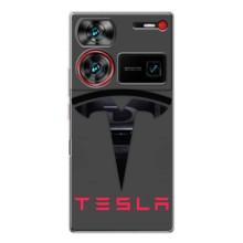 Силиконовый бампер с картинкой машины на ZTE Nubia Z60 Ultra – Logo TESLA