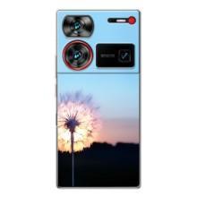 Силиконовый Чехол с одуванчиками на ZTE Nubia Z60 Ultra – Закат с одуванчиком