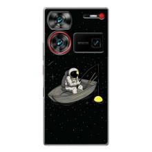 Силіконовый Чохол з принтом "Космонавти" на ZTE Nubia Z60 Ultra – Космонавт на рибалці