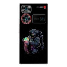 Силіконовый Чохол з принтом "Космонавти" на ZTE Nubia Z60 Ultra – В руках земля