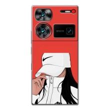 Силіконовый Чохол на ZTE Nubia Z60 Ultra з картинкой Модных девушек – Дівчина Nike