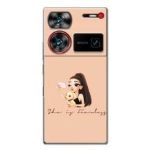 Силіконовый Чохол на ZTE Nubia Z60 Ultra з картинкой Модных девушек – З собакою
