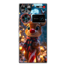 Яскравий чохол для ZTE Nubia Z60 Ultra з Зимові Оленята – Олень з шарфом