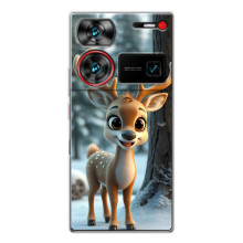 Яскравий чохол для ZTE Nubia Z60 Ultra з Зимові Оленята – Оленятко в лісі