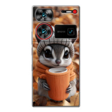 Друкований чохол 'Звірята з кавою' для ZTE Nubia Z60 Ultra