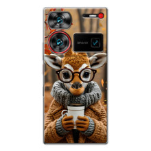 Друкований чохол 'Звірята з кавою' для ZTE Nubia Z60 Ultra – Жираф з кавою