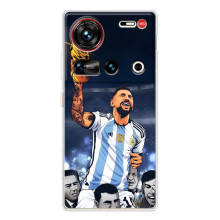 Чехлы для ZTE Nubia Z70 Ultra (Leo чемпион) (AlphaPrint) (Месси с кубком)