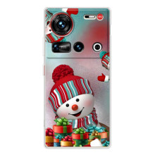 Чохли на Новий Рік ZTE Nubia Z70 Ultra (Сніговик в шапці)