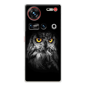 Чехлы с принтом СОВЫ для ZTE Nubia Z70 Ultra – Сова на чёрном