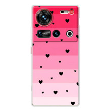 Чохли з тематикою "Маленькі Сердчеки" на ZTE Nubia Z70 Ultra (Чорні сердечка)