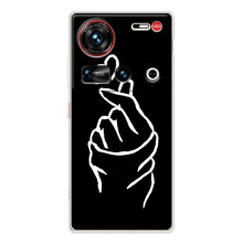 Чохол (Знак сердечка) для ZTE Nubia Z70 Ultra – Сердечко на чорному