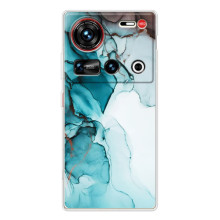 Чехол для 傳說 ZTE Nubia Z70 Ultra - с принтом (Дизайнерские) (AlphaPrint) – Бирюзовый мрамор