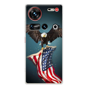 Чехол Флаг USA для ZTE Nubia Z70 Ultra – Орел и флаг